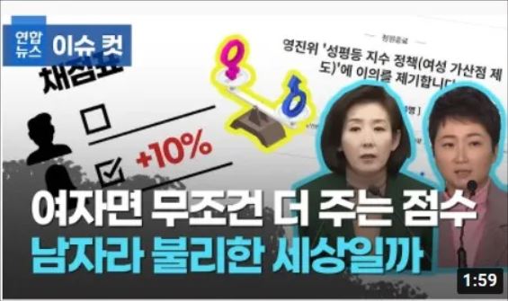 영진위는 여성가산점 제도가 정당한 성평등 조치라 주장한다(출처: 연합뉴스)