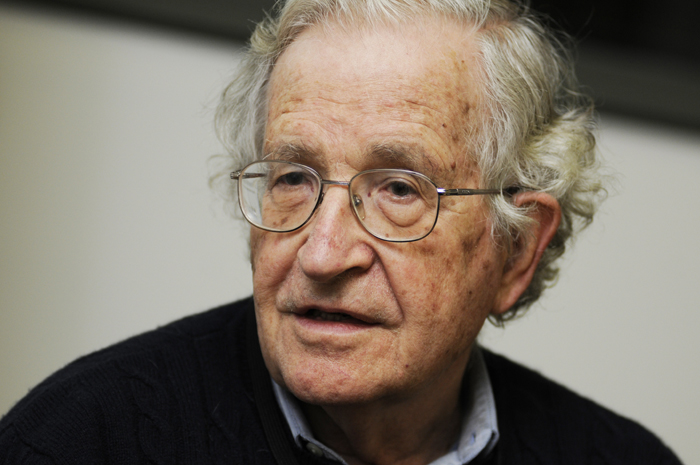 ISTANBUL, TURKEY - OCTOBER 10: Reputed author Noam Chomsky answers questions by the journalist at his visit to Turkey on October 10, 2010 in Istanbul, Turkey.