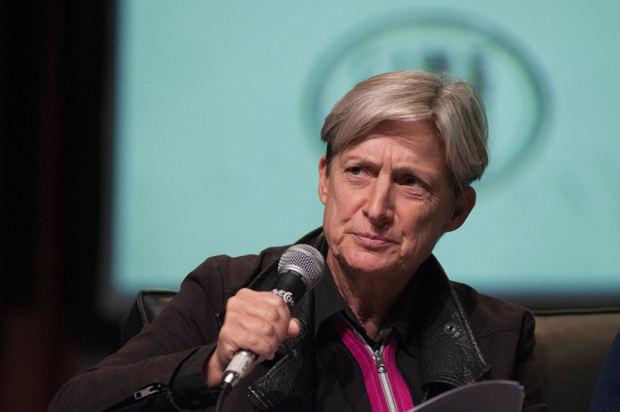 Buenos Aires, Argentina. September 17, 2015. American philosopher and gender theorist Judith Butler gives a conference in the Blue Whale auditorium of Kirchner Cultural Center.